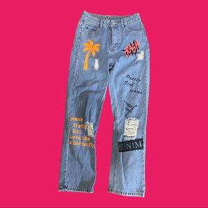 graphic design jeans